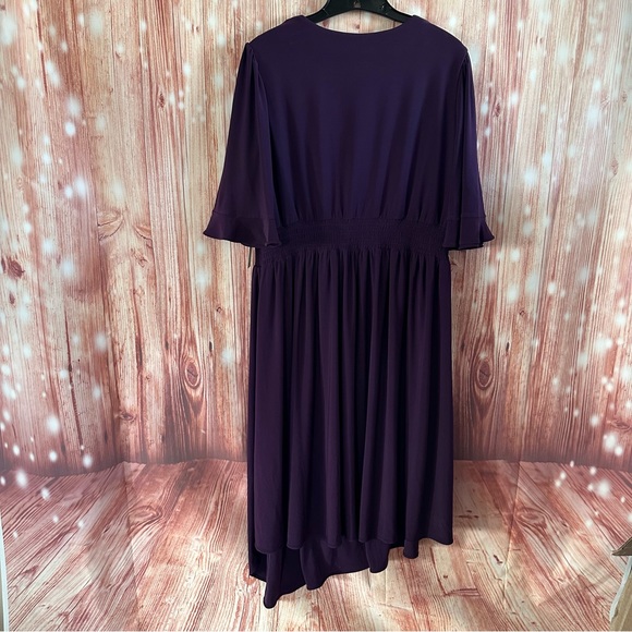 Eliza J Purple Asymmetrical Hem Surplice Dress - Picture 8 of 11